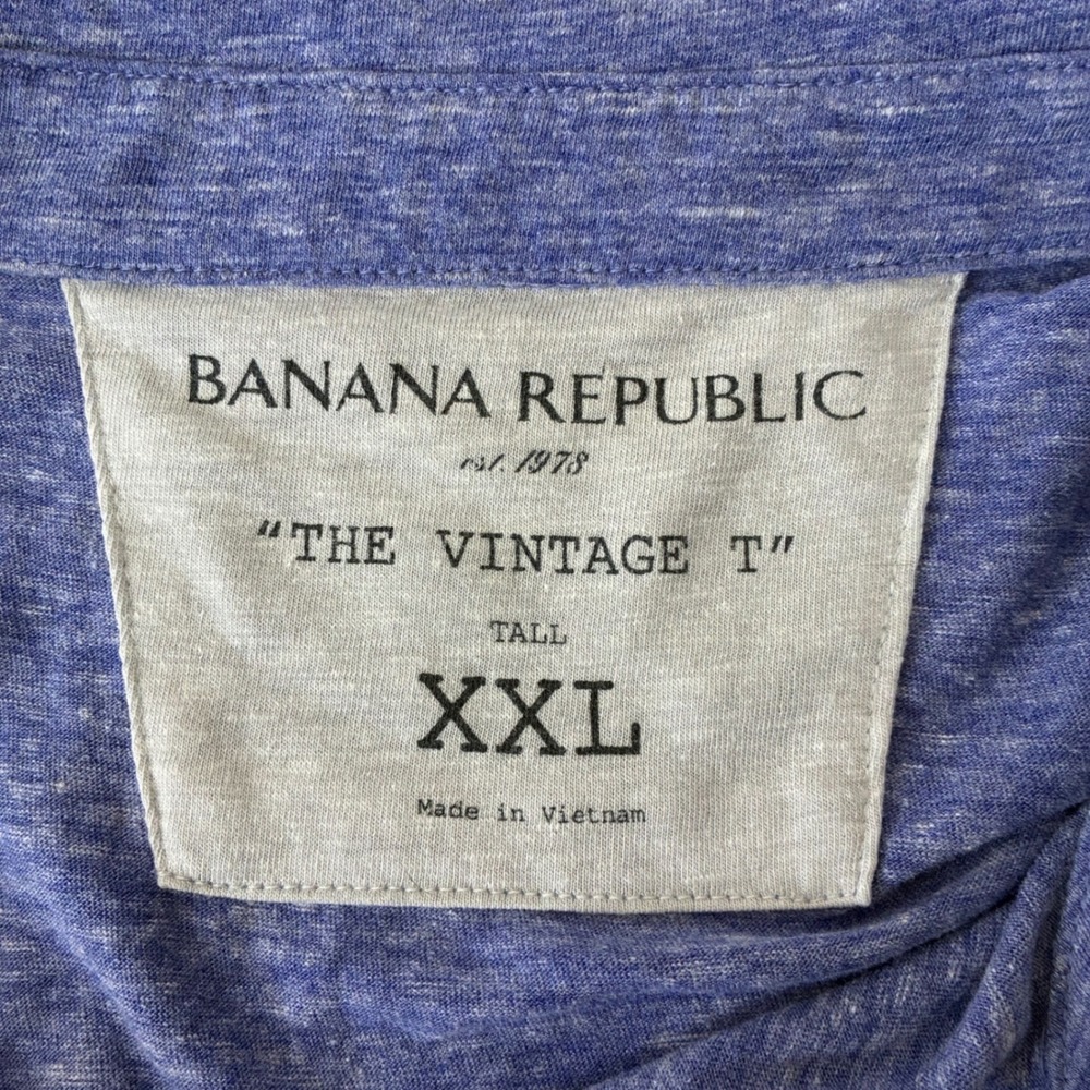 Banana Republic The Vintage T Polo Shirt Mens XXL Tall Blue Heather Cotton Blend